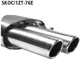 Bastuck Endschalldämpfer mit Doppel-Endrohr 2 x Ø 76 mm eingerollt, 20 Grad schräg geschnitten für Skoda Octavia II 1Z Turbo inkl. RS