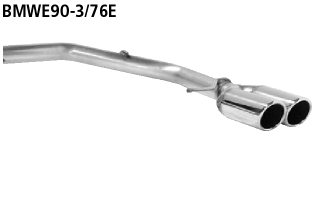 Bastuck Endrohrsatz mit Doppel-Endrohr RH 2 x Ø 76 mm eingerollt 20° schräg geschnitten für BMW 316d / 318d / 320d Limousine(E90), Touring(E91)