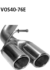 Bastuck Doppel-Endrohr mit Lippe, 20 Grad schräg geschnitten 2 x Ø 76 mm Volvo Typ: S40 / V50 4 Zylinder Diesel mit Rußpartikelfilter