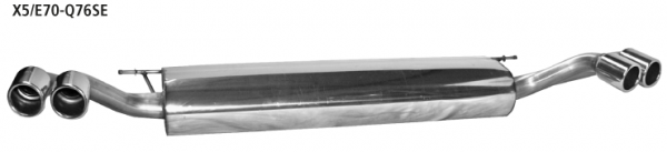 Bastuck Endschalldämpfer mit Doppel-Endrohr SLASH, 2x Ø 76 mm LH + RH, mit Lippe BMW Typ: X5 E70 3.0si / 3.0d / 3.0sd