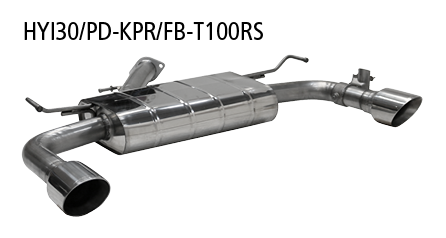 Bastuck Endschalldämpfer mit Einfach-Endrohr 1x Ø 100 mm LH+RH (im RACE Look), 30° schräg geschnitten, für Serienabgasklappe für Hyundai i30 Fastback N 2.0 T-GDI Performance