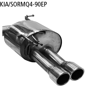 Bastuck Endschalldämpfer mit Doppel-Endrohr 2x Ø 90 mm RH, 20° schräg, mit Lippe,ohne Abgasklappe für Kia Sorento MQ4 1.6 T-GDI AWD ab Bj. 2020-